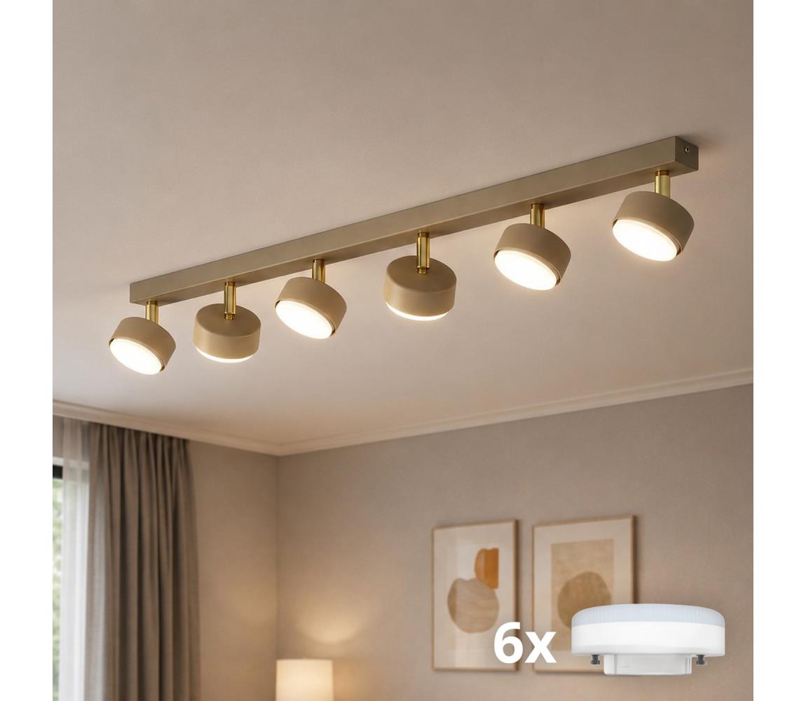 Brilagi - Oprawa punktowa LED RGB ze ściemniaczem MONO 6xGX53/14W/230V Wi-Fi Tuya beżowy/złoty