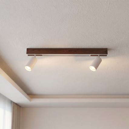 BRILAGI - Oprawa punktowa LED SELE 2xGU10/30W/230V + LED/15W biała/dekor czereśnia