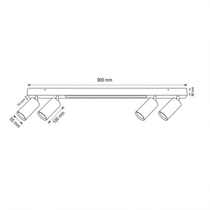 Brilagi - Oprawa punktowa LED SELE 4xGU10/30W/230V + LED/20W biała