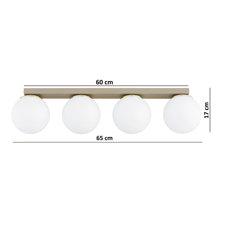 Brilagi - Oprawa punktowa MILO 4xE27/60W/230V beżowa/złota