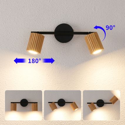 Brilagi - Oprawa punktowa MODERN WOOD 2xGU10/8W/230V drewno/czarny