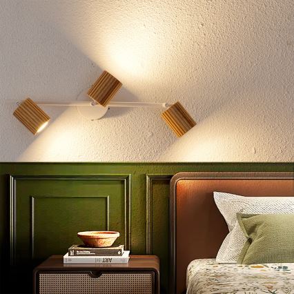 Brilagi - Oprawa punktowa MODERN WOOD 3xGU10/8W/230V drewno/biały