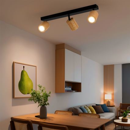 Brilagi - Oprawa punktowa MODERN WOOD 3xGU10/8W/230V drewno/czarny