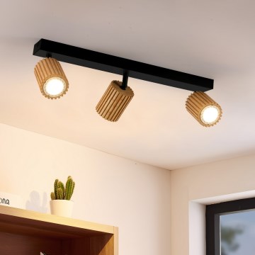 Brilagi - Oprawa punktowa MODERN WOOD 3xGU10/8W/230V kauczukowiec/czarny