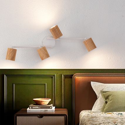 Brilagi - Oprawa punktowa MODERN WOOD 4xGU10/8W/230V kauczukowiec/biały