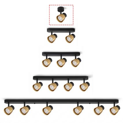 Brilagi - Oprawa punktowa NUGGET 1xGU10/30W/230V czarna/złota