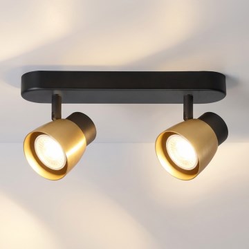 Brilagi - Oprawa punktowa NUGGET 2xGU10/30W/230V czarna/złota