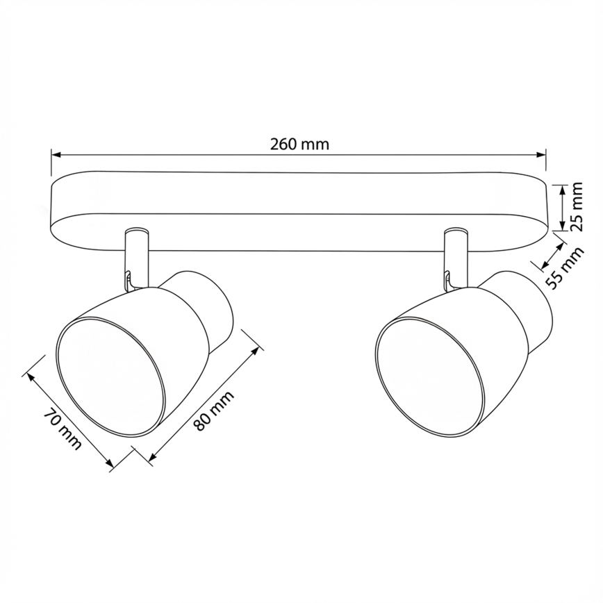 Brilagi - Oprawa punktowa NUGGET 2xGU10/30W/230V czarna/złota
