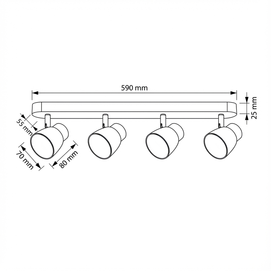 Brilagi - Oprawa punktowa NUGGET 4xGU10/30W/230V czarno-złota