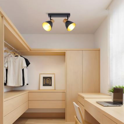 Brilagi - Oprawa punktowa ODENSE 2xE14/10W/230V drewno/czarny