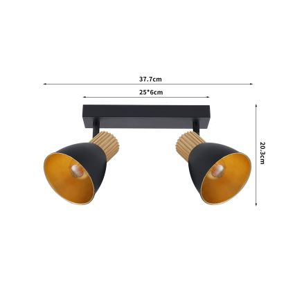 Brilagi - Oprawa punktowa ODENSE 2xE14/10W/230V drewno/czarny