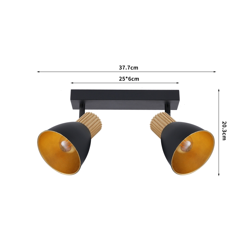 Brilagi - Oprawa punktowa ODENSE 2xE14/10W/230V drewno/czarny