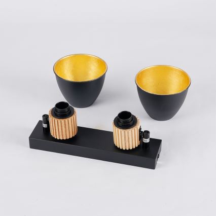 Brilagi - Oprawa punktowa ODENSE 2xE14/10W/230V drewno kauczukowe/czarny