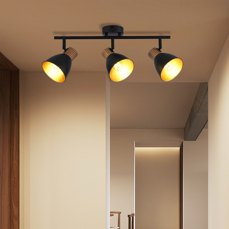 Brilagi - Oprawa punktowa ODENSE 3xE14/10W/230V drewno/czarny