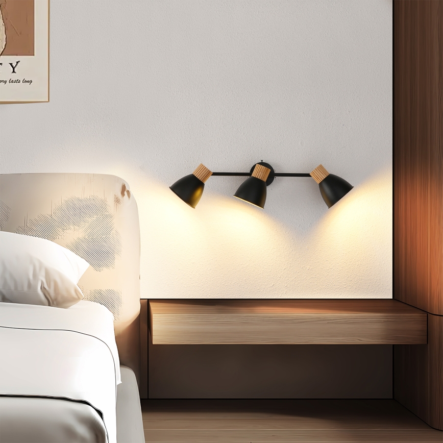 Brilagi - Oprawa punktowa ODENSE 3xE14/10W/230V drewno/czarny