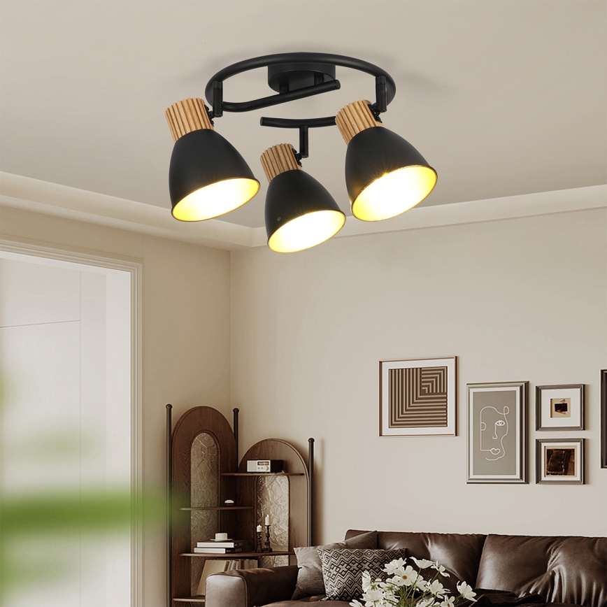 Brilagi - Oprawa punktowa ODENSE 3xE14/10W/230V kauczukowiec/czarny