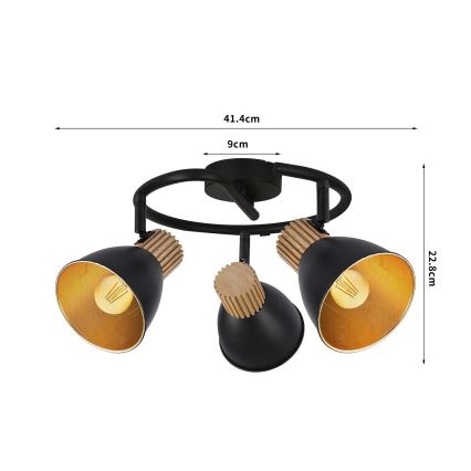 Brilagi - Oprawa punktowa ODENSE 3xE14/10W/230V kauczukowiec/czarny