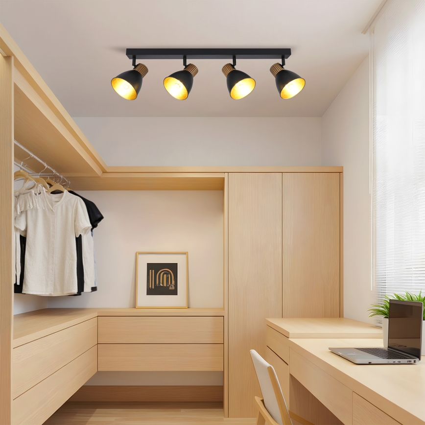 Brilagi - Oprawa punktowa ODENSE 4xE14/10W/230V drewno/czarny