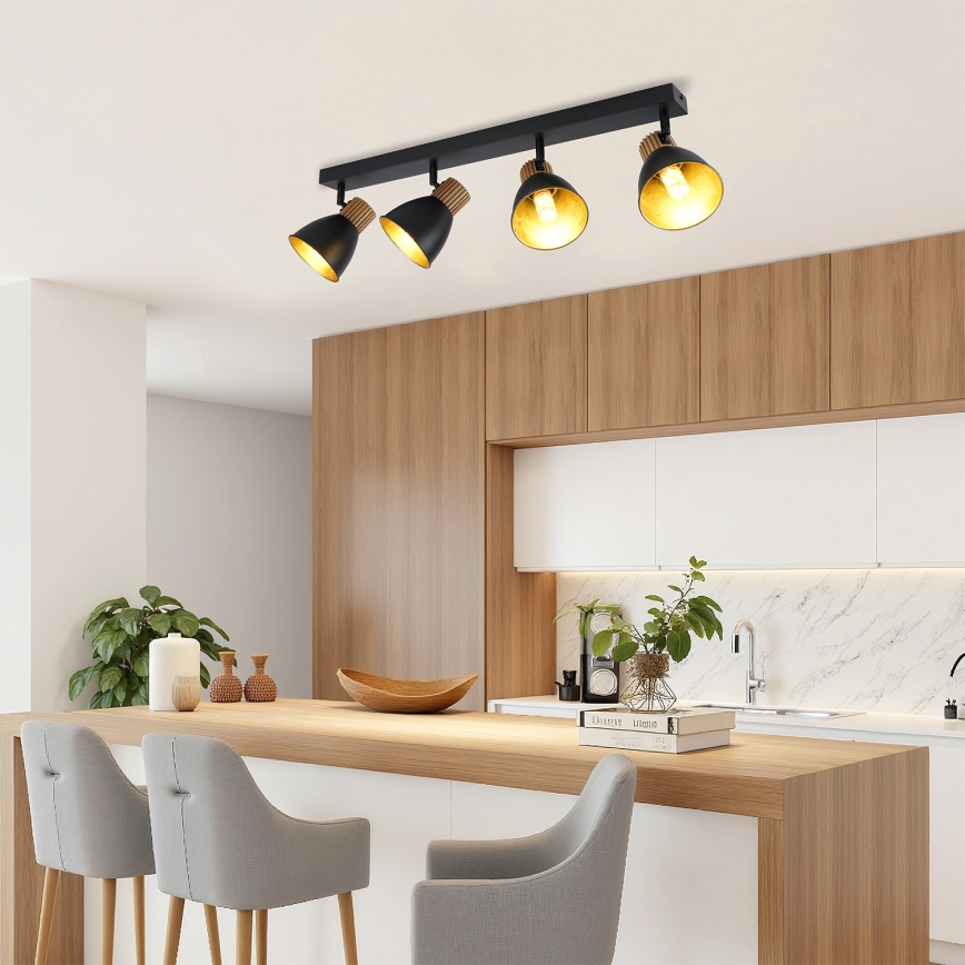 Brilagi - Oprawa punktowa ODENSE 4xE14/10W/230V drewno/czarny