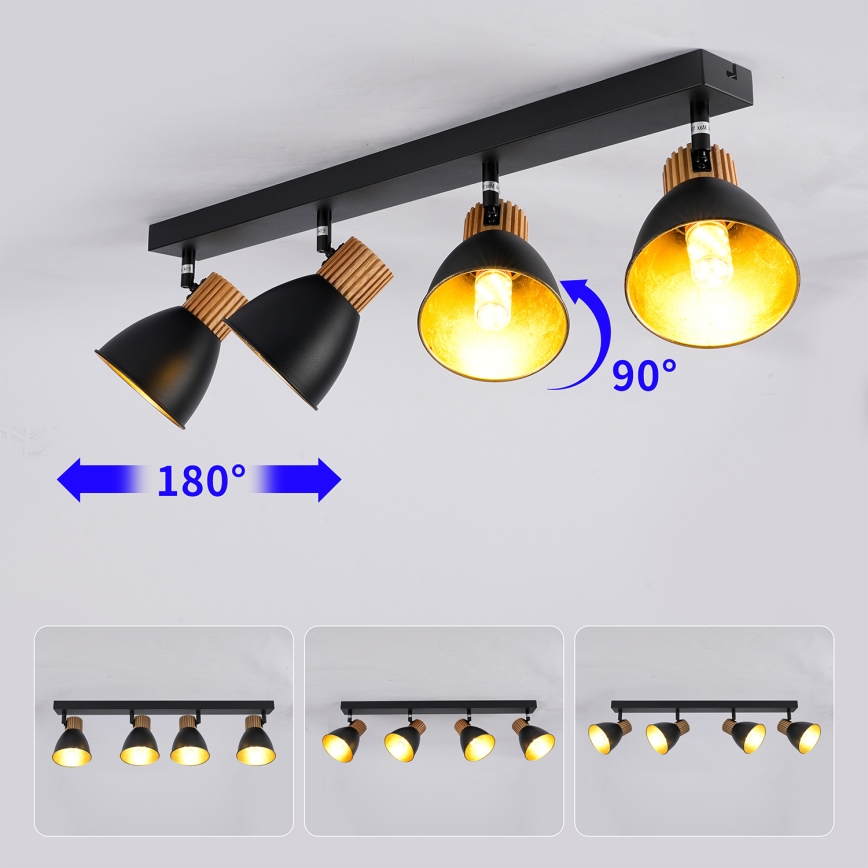 Brilagi - Oprawa punktowa ODENSE 4xE14/10W/230V kauczukowiec/czarny