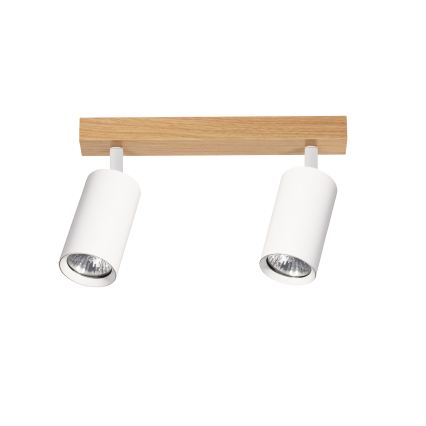 Brilagi - Oprawa punktowa SELE 2xGU10/30W/230V biała/dekor dębu