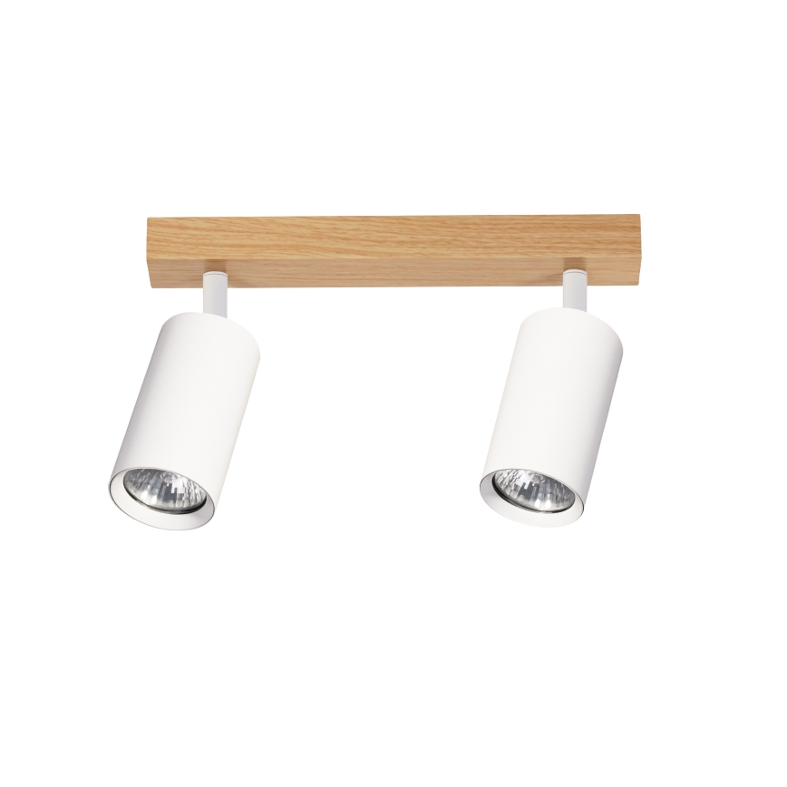 Brilagi - Oprawa punktowa SELE 2xGU10/30W/230V biała/dekor dębu