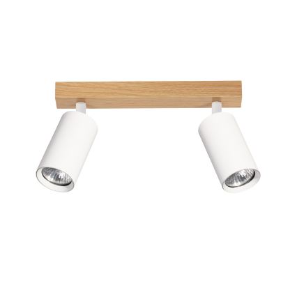 Brilagi - Oprawa punktowa SELE 2xGU10/30W/230V biała/dekor dębu