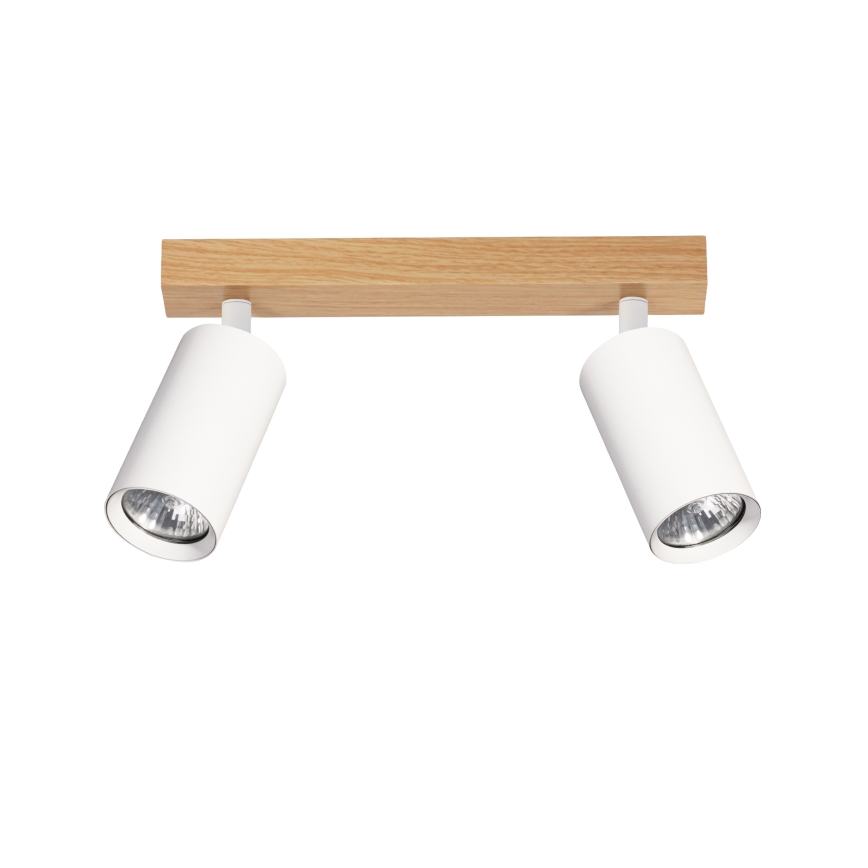 Brilagi - Oprawa punktowa SELE 2xGU10/30W/230V biała/dekor dębu