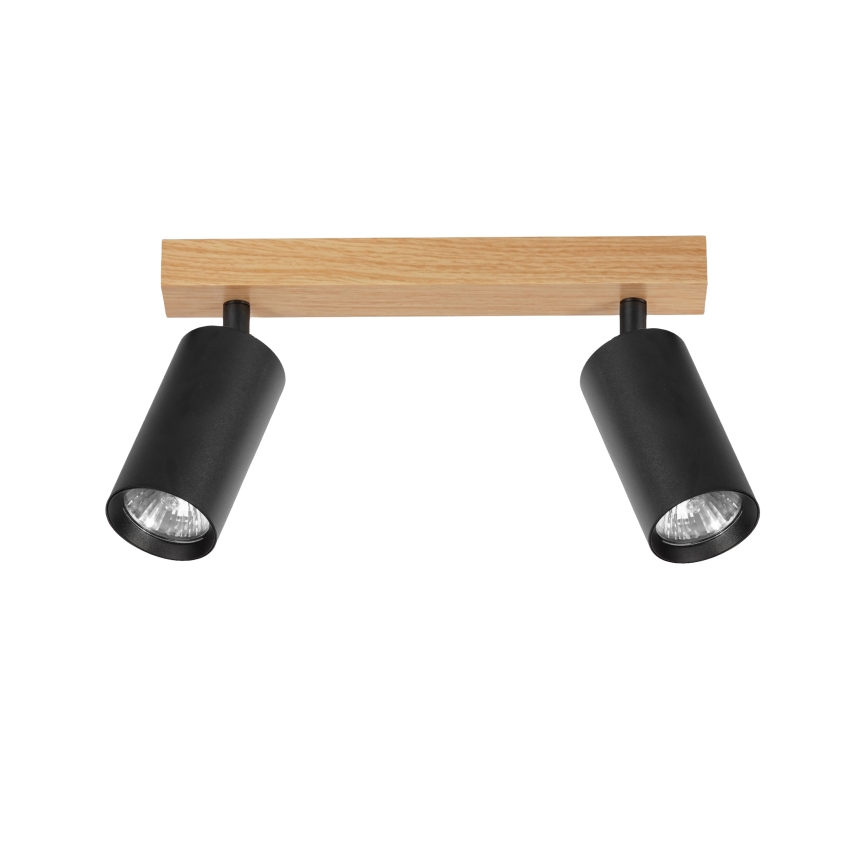Brilagi - Oprawa punktowa SELE 2xGU10/30W/230V czarna/dekor dębowy