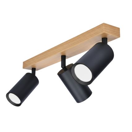 Brilagi - Oprawa punktowa SELE 3xGU10/30W/230V czarna/dekor dębu