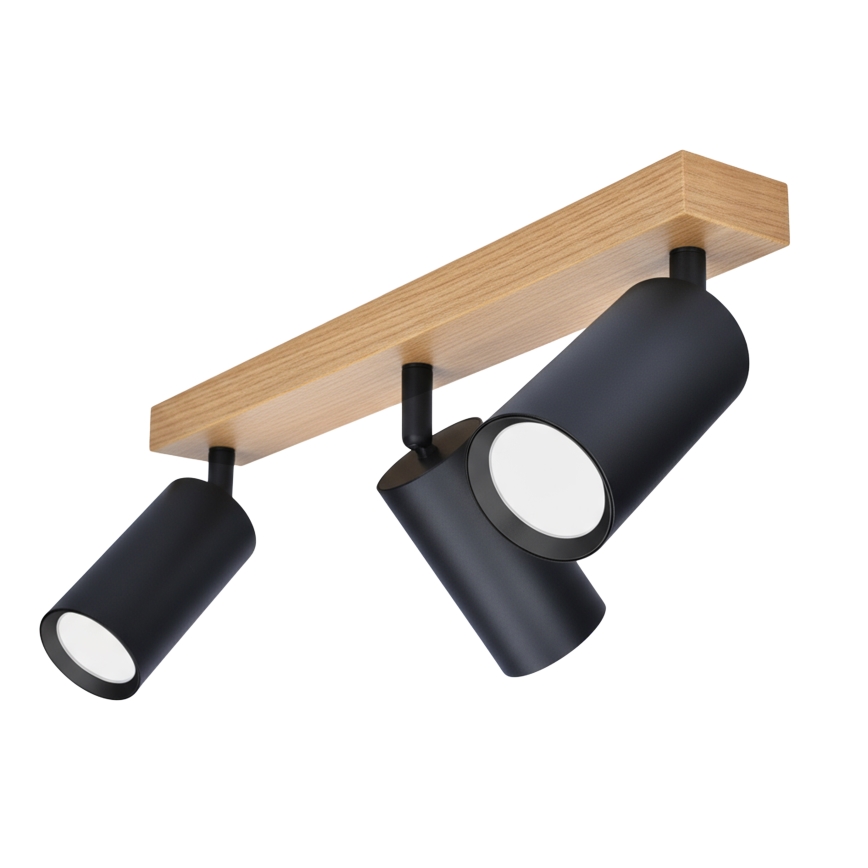 Brilagi - Oprawa punktowa SELE 3xGU10/30W/230V czarna/dekor dębu