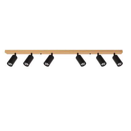 Brilagi - Oprawa punktowa SELE 6xGU10/30W/230V czarna/dekor dębu