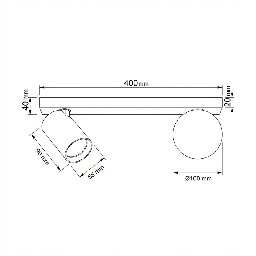 Brilagi - Oprawa punktowa SELE BALL 1xGU10/30W/230V + 1xG9/10W czarna