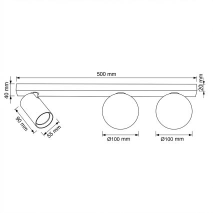 Brilagi - Oprawa punktowa SELE BALL 1xGU10/30W/230V + 2xG9/10W beżowa