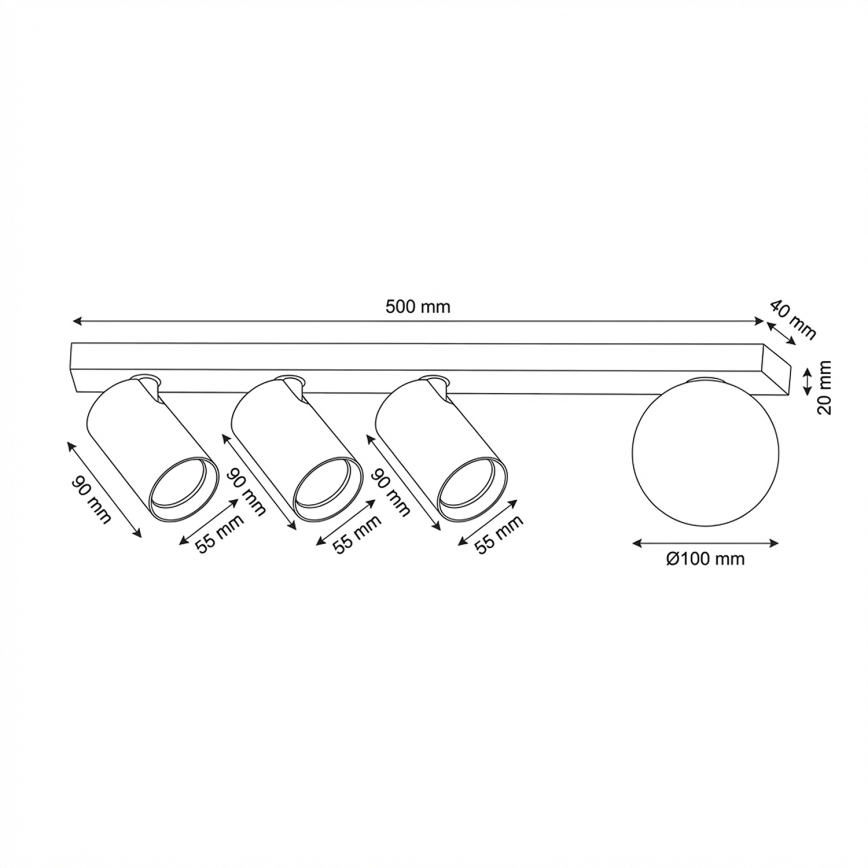 Brilagi - Oprawa punktowa SELE BALL 3xGU10/30W/230V + 1xG9/10W beżowa