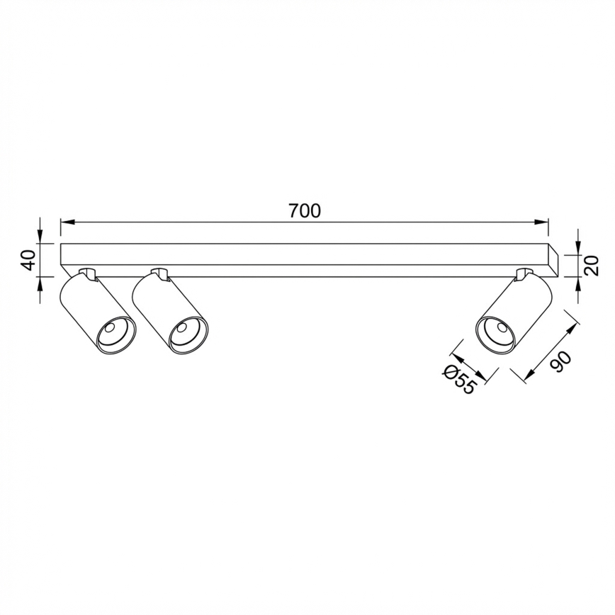 Brilagi - Oprawa punktowa SELE LONG 3xGU10/30W/230V biała
