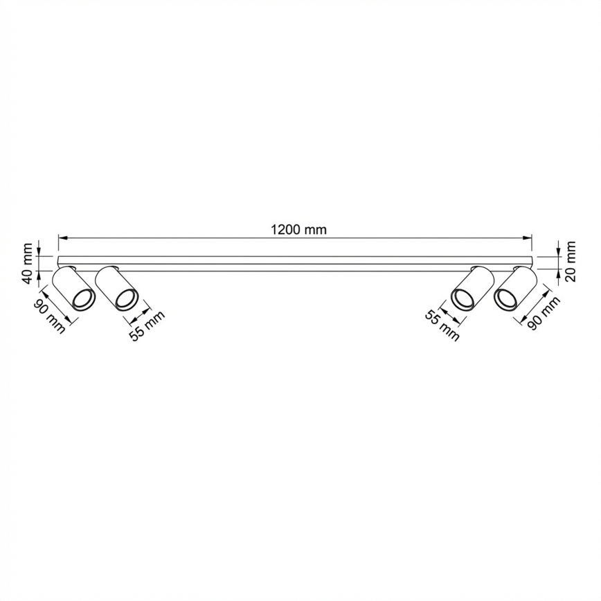 Brilagi - Oprawa punktowa SELE LONG 4xGU10/30W/230V biała