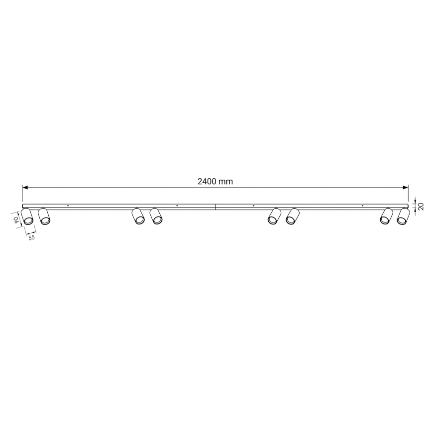BRILAGI - Oprawa punktowa SELE LONG 8xGU10/30W/230V beżowa
