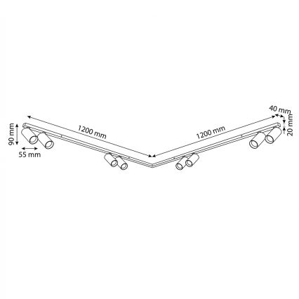 Brilagi - Oprawa punktowa SELE LONG 8xGU10/30W/230V biała