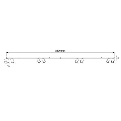 BRILAGI - Oprawa punktowa SELE LONG 8xGU10/30W/230V biała