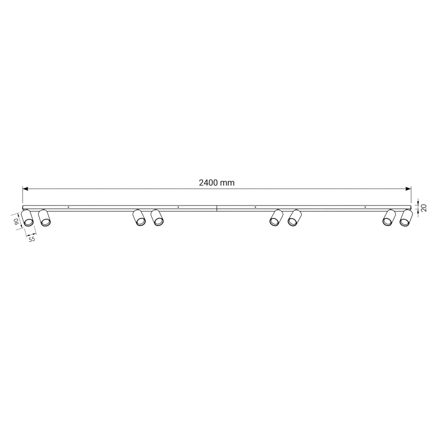 BRILAGI - Oprawa punktowa SELE LONG 8xGU10/30W/230V biała