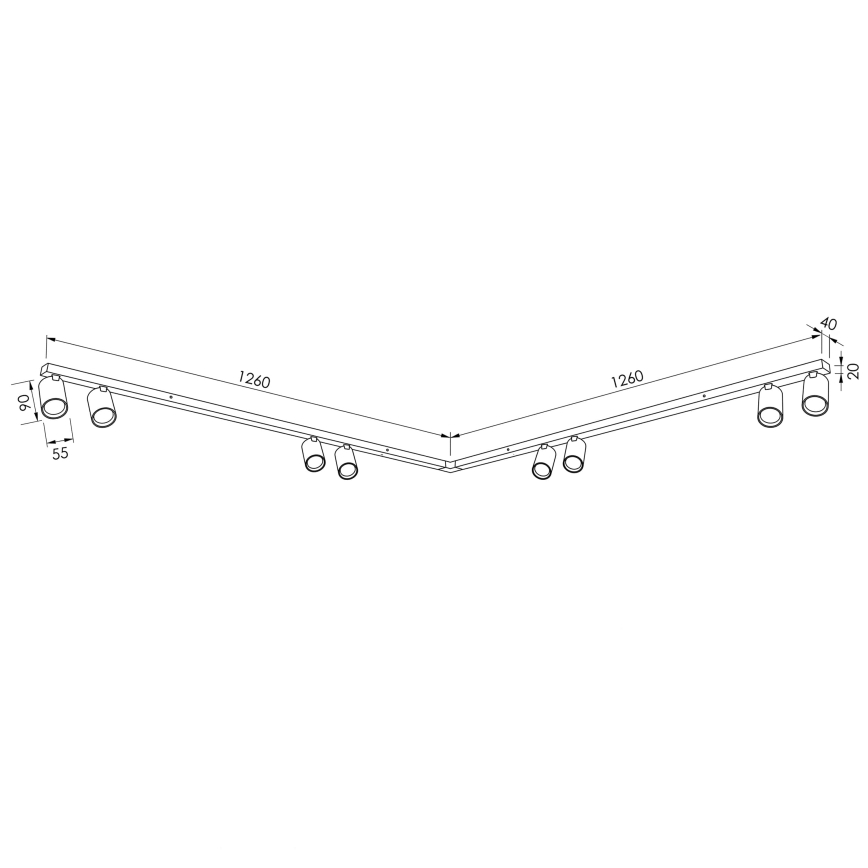 BRILAGI - Oprawa punktowa SELE LONG 8xGU10/30W/230V czarna