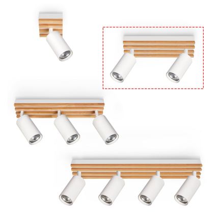 Brilagi - Oprawa punktowa SELE WOOD 2xGU10/30W/230V biały/drewno