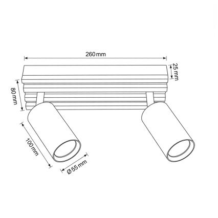 Brilagi - Oprawa punktowa SELE WOOD 2xGU10/30W/230V czarny/drewno