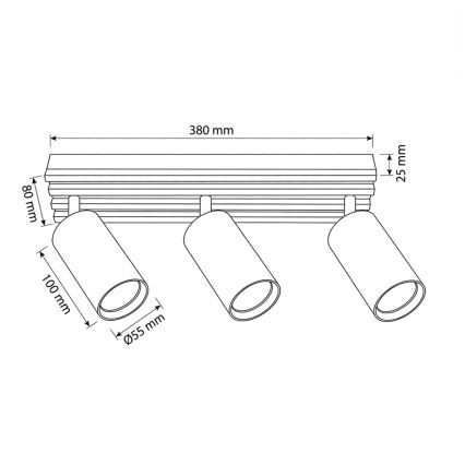 Brilagi - Oprawa punktowa SELE WOOD 3xGU10/30W/230V biały/drewno