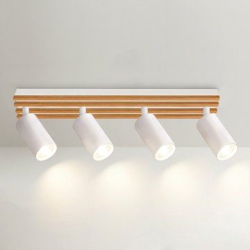 Brilagi - Oprawa punktowa SELE WOOD 4xGU10/30W/230V biały/drewno