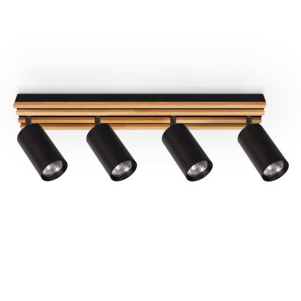 Brilagi - Oprawa punktowa SELE WOOD 4xGU10/30W/230V czarna/drewniana