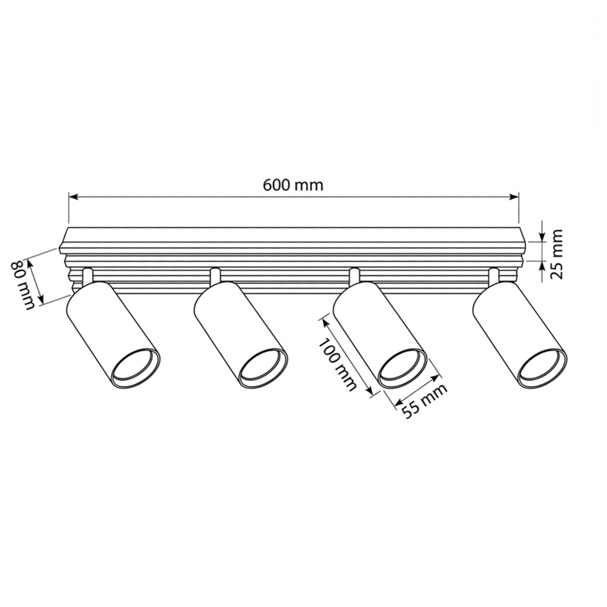 Brilagi - Oprawa punktowa SELE WOOD 4xGU10/30W/230V czarna/drewniana