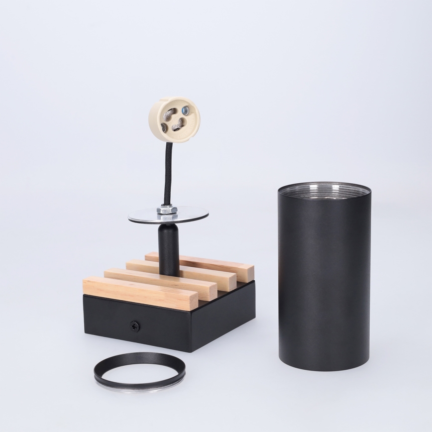 BRILAGI - Oprawa punktowa SELE WOOD ACOUSTIC 1xGU10/30W/230V czarny/drewno