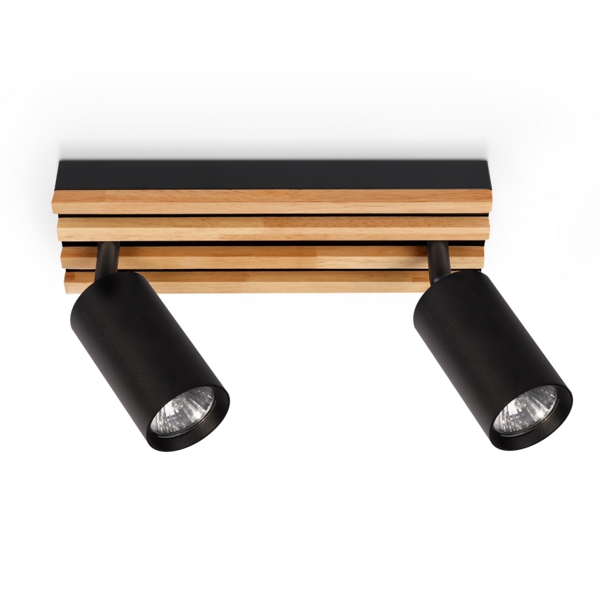 Brilagi - Oprawa punktowa SELE WOOD ACOUSTIC 2xGU10/30W/230V czarny/drewno